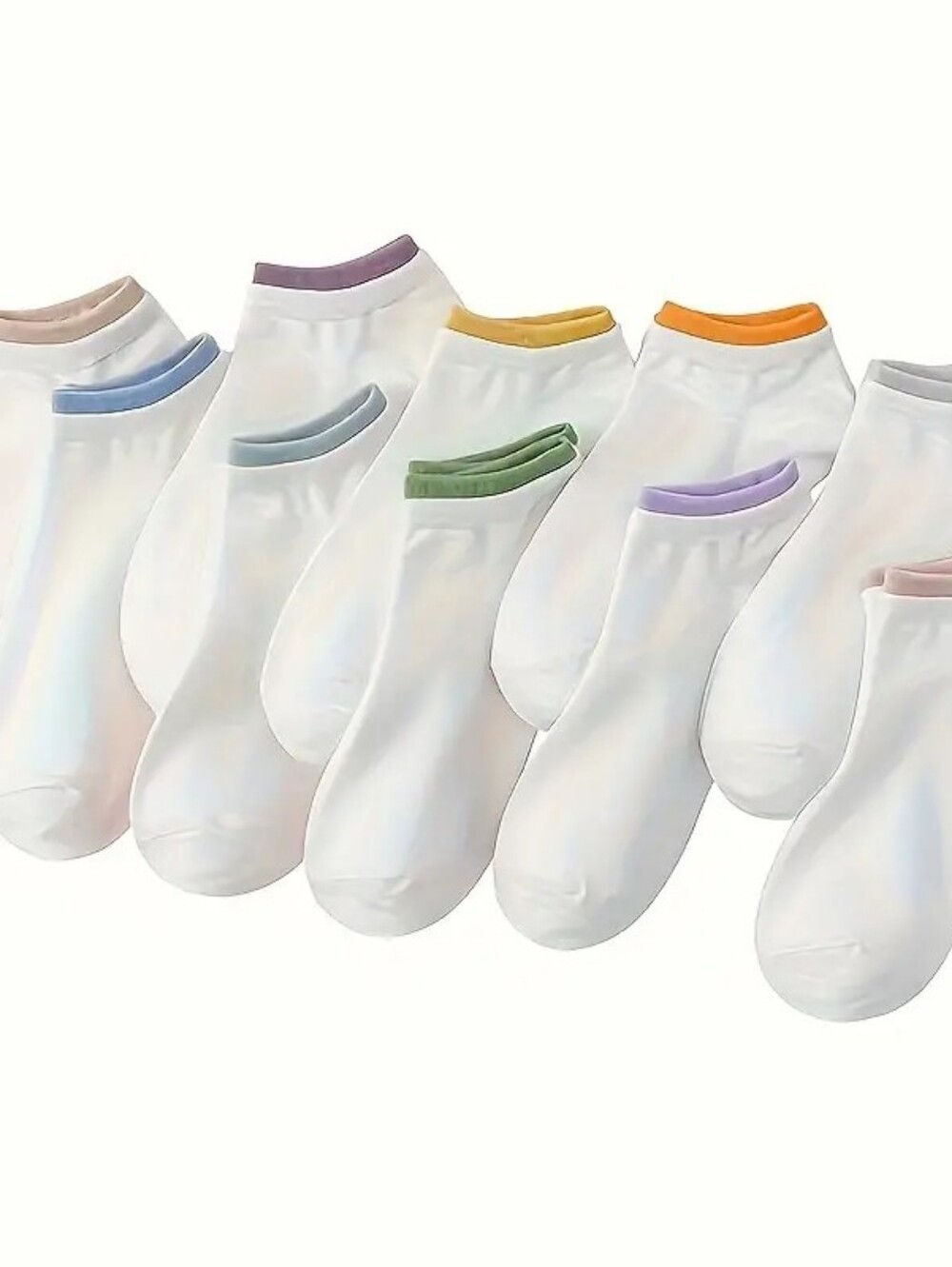 8 Pair Of Colorblock Ankle Socks